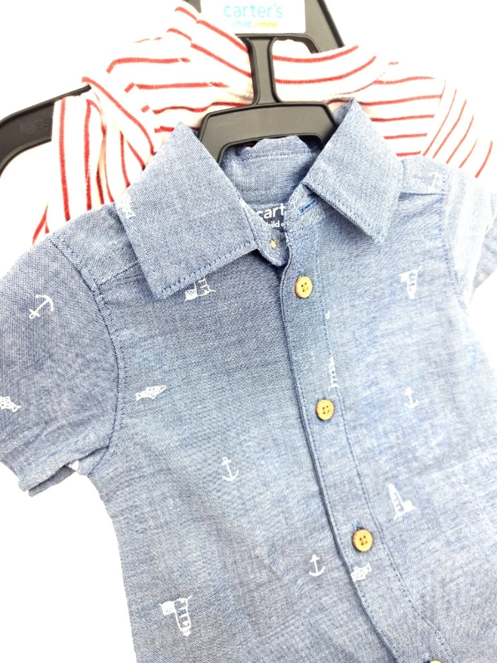Carter's Baby Outfit Size 0-3m Boys Matching 3pc Set Top Bodysuit Shorts
